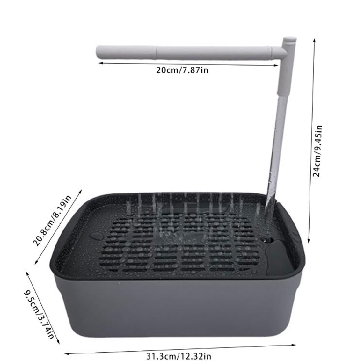 Automatic Pet Fountain Water Circulating Bird Bath Tub, Parrots Shower Box with Adjustable Water Flowing