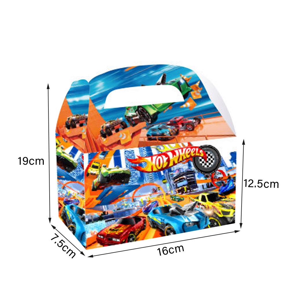 Набор посуды для дня рождения в стиле гонок Hot Wheels: Тарелки, Чашки, Салфетки, Украшения.