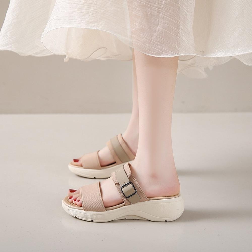 Platform Slippers Large Size Thick Soled Slippers Women's Summer Outdoor New Versatile Lightweight Women's Sandals Mesh Slippers