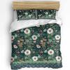 Vintage Herbaceous Floral Butterfly Flower 3pcs Bedding Set For Double Bed Home Textile Duvet Cover Quilt Cover Pillowcase