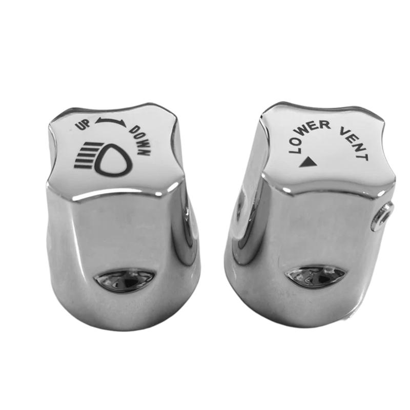 Ac29-For Honda Goldwing GL1500 1988-2000 Motorcycle Front Headlight Up/Down Adjustment Knob(2 Pieces) Chrome Design