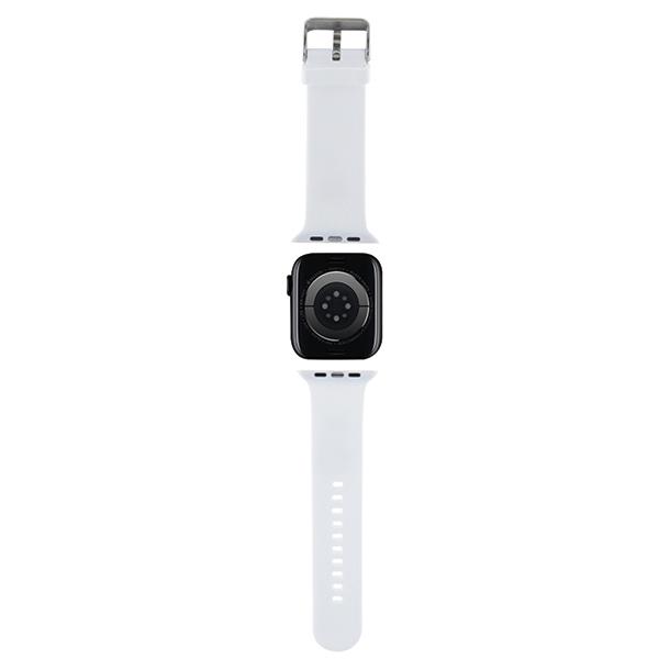Karl Lagerfeld Pasek Klawlslcnh Apple Watch 42/44/45/49Mm Biały/White Strap 3D Rubber Choupette Head
