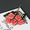 5-Head Artificial Silk Rose Arrangement for Home Decoration