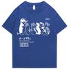 Maglietta Oversize da Uomo Abbigliamento Hip Hop Gatto Doccia Street Print Maglietta Casual Cotone Estate Manica Corta