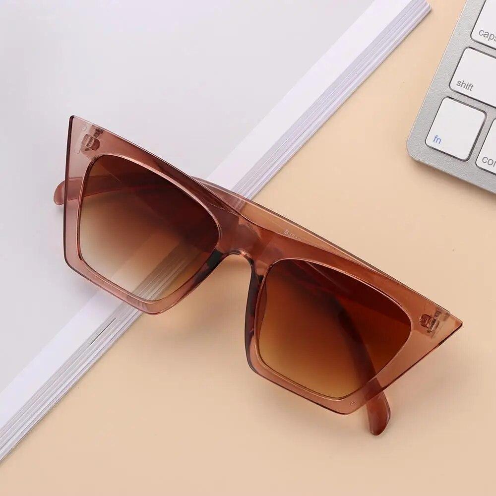 Quadratische Sonnenbrille für Damen Mode Trendiger Stil Sonnenbrille Vintage Shades Schutzbrille UV400-Schutz Sommer Streetwear Brille