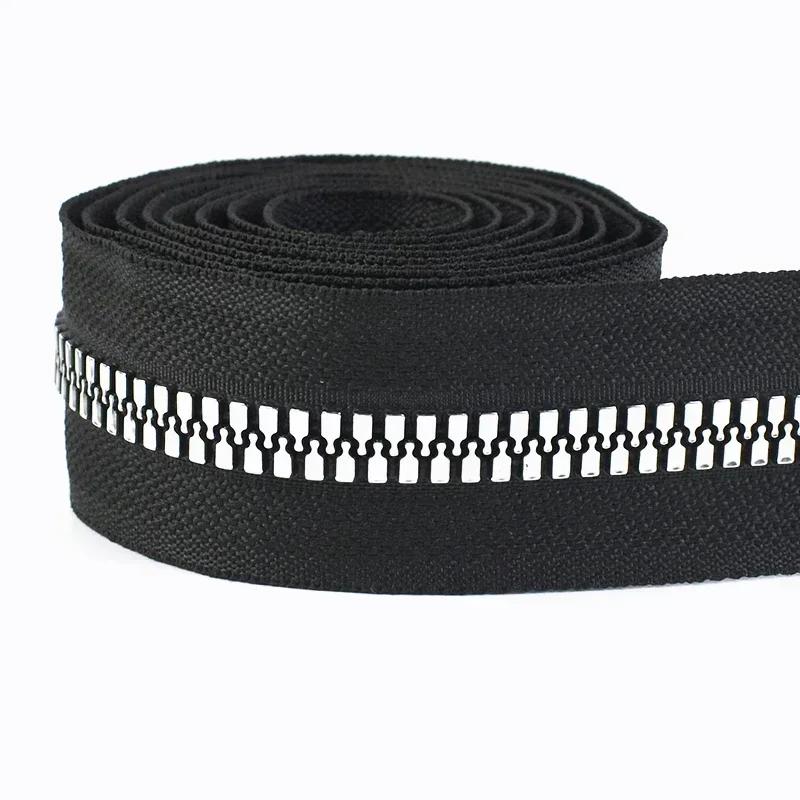 Meetee 1-5Meters 3# 5# 8# 10# 15# Resin Zipper Black Continuous Zippers By Meter Down Jacket Zip Closure Repair Sewing Material