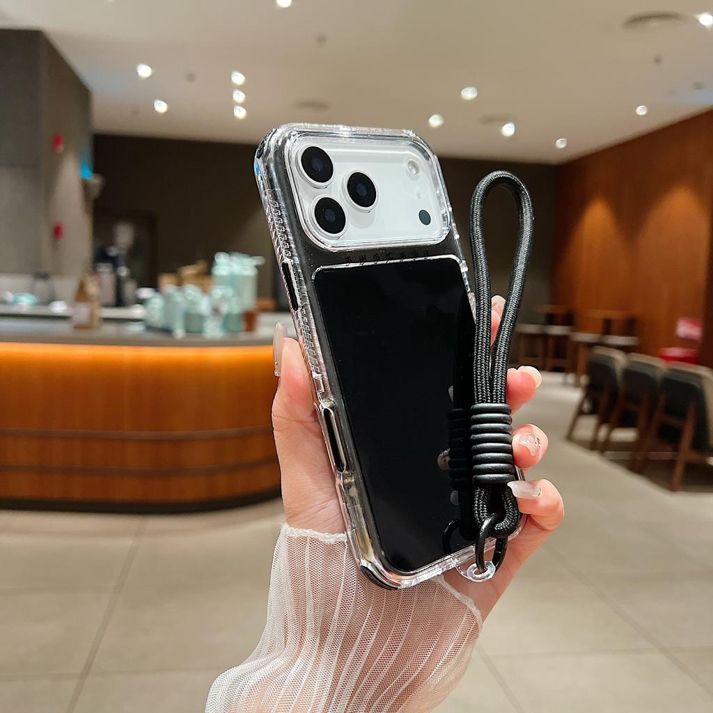 Luxury Candy Color Shockproof Case for iPhone 17 Air 16 15 14 Plus 13 12 11 Pro Max Hybrid Bumper Armor With Lanyard Strap Cover