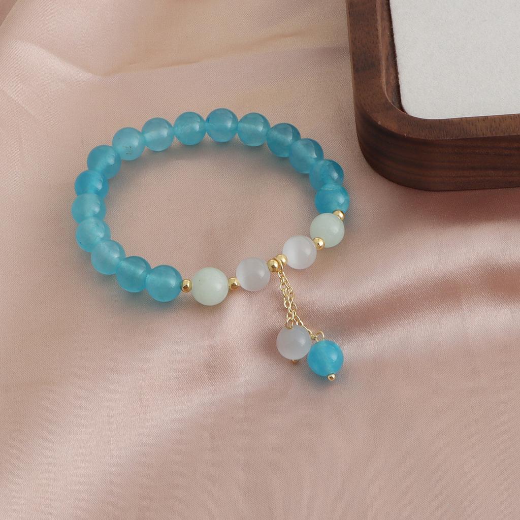 Bracelet Natural Stone Watermelon Tourmaline Rose Stone Xinjiang Jade Powder Crystal Bracelet Bracelet Girlfriend Dopamine