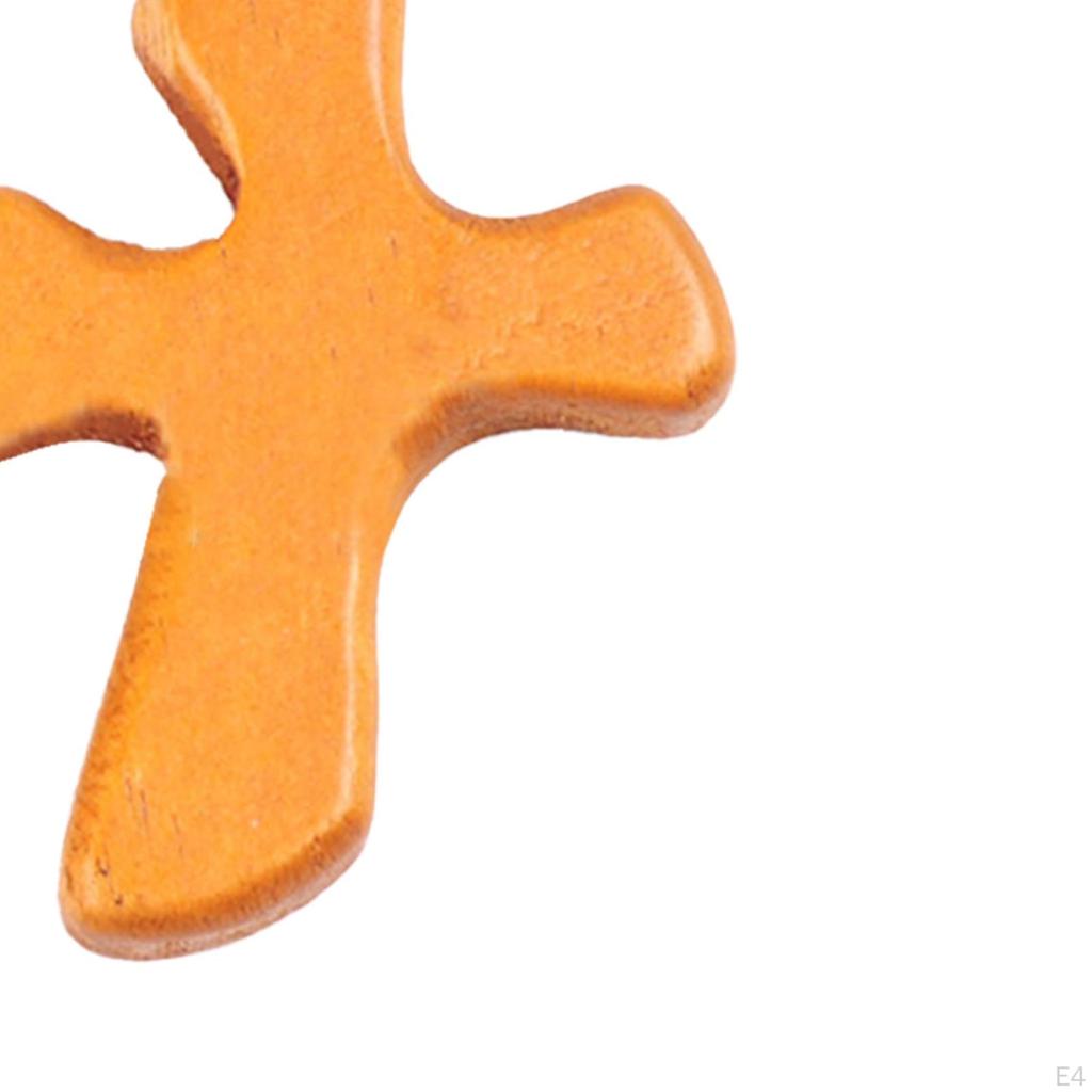 5 Pieces Wood Prayer Cross Hand Held Ornament Clinging Palm Neighbor Small Religious