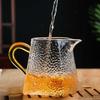 Heat-Resistant Glass Tea Cup, Creative Square Bottom Teacups, Milk Coffee Pot, Water Jug, Kitchen Container, Hammer Texture