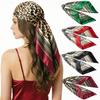 90cm Leopard-print Silk Scarf / Headscarf for Women – Versatile Rayon Satin Large Scarf