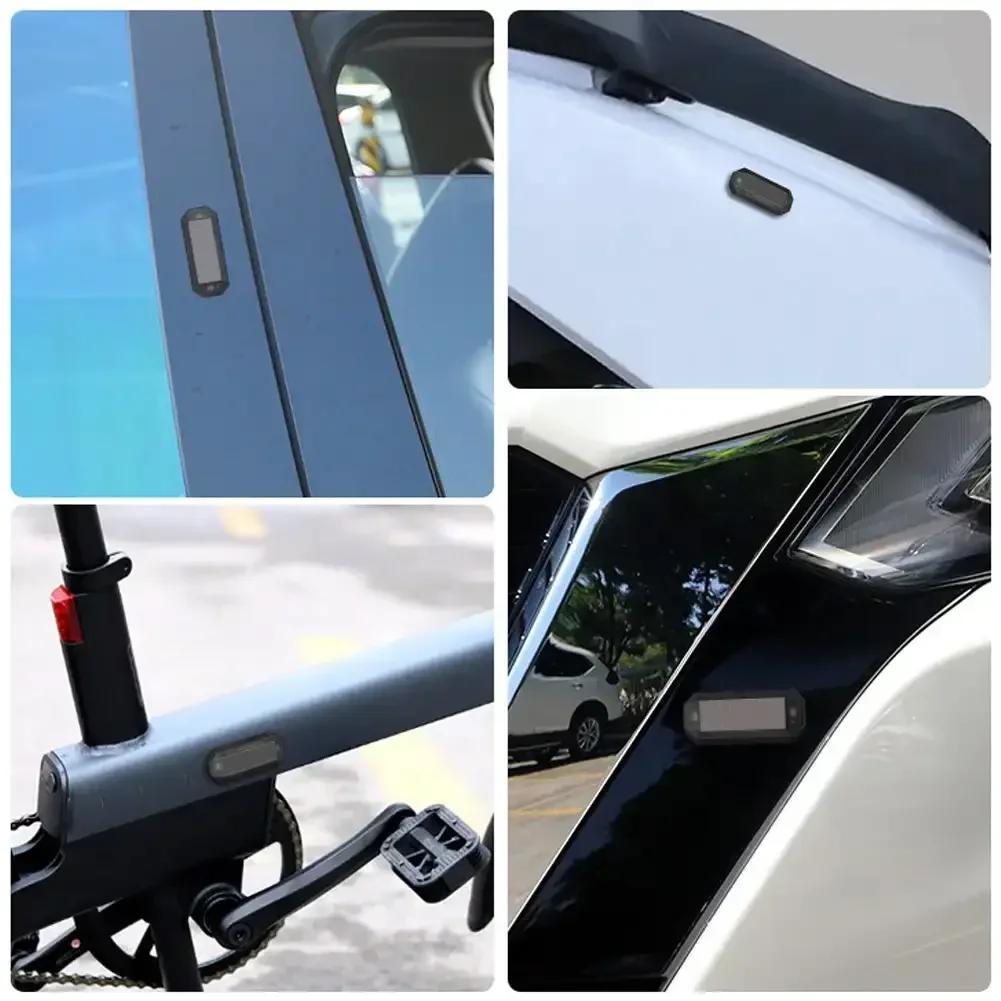 Motocykly Auto Mini LED Bezdrátové výstražné světlo Výstražné světlo proti krádeži Zabraňuje kolizi zezadu Solární stroboskop Auto příslušenství
