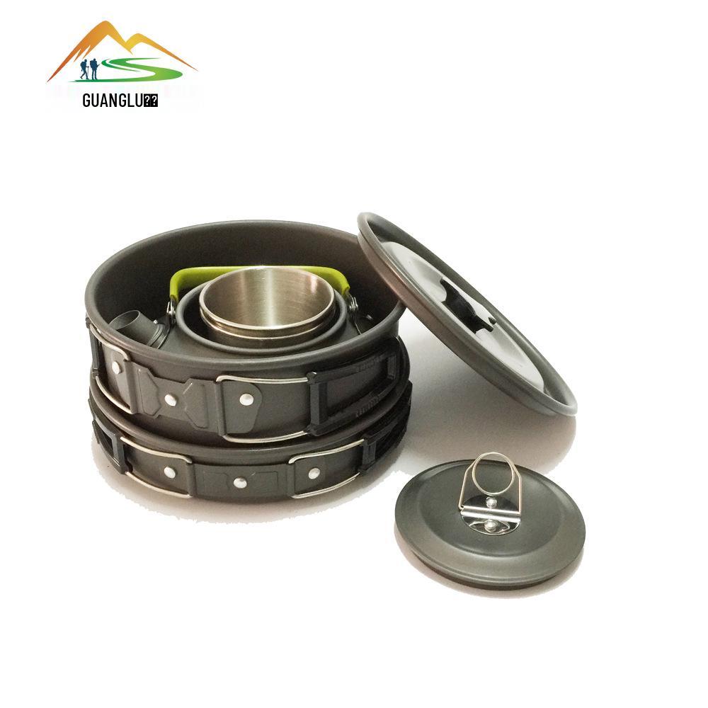 2-3 Person Portable Camping Teapot Cookware Set – Foldable Outdoor Cookware