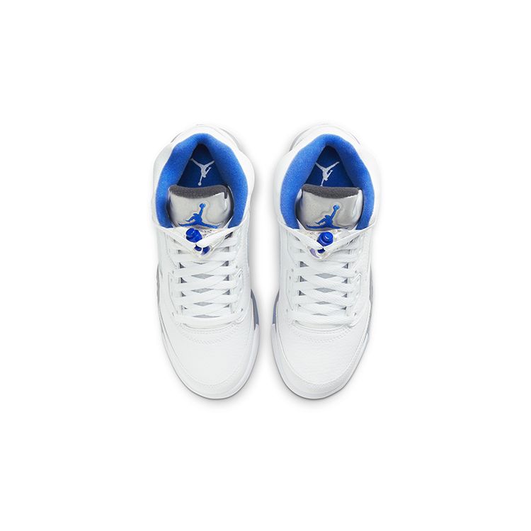 Air Jordan 5 Retro GS Stealth 2.0 Kids Sneakers White Black Hyper-Royal 440888-140