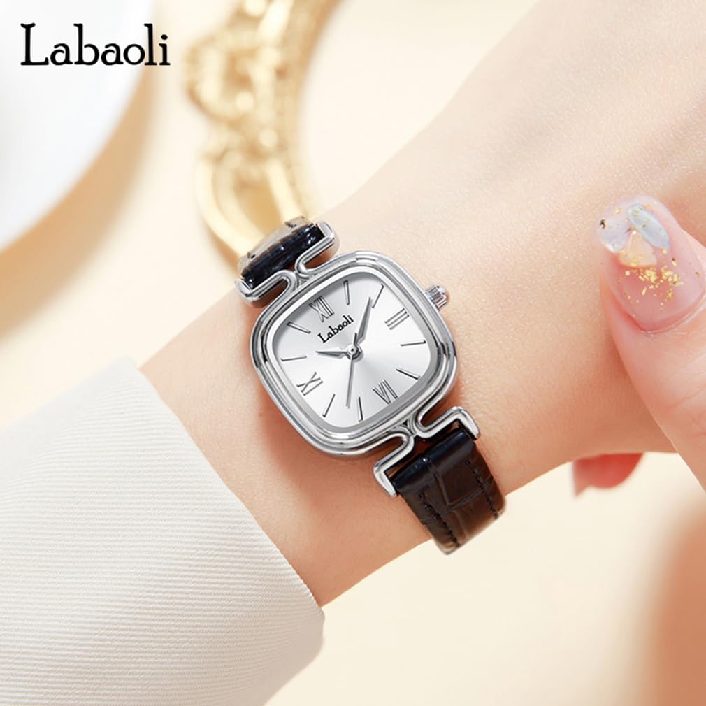 Simple square watch for women with a leather and perfect for business or casual Available in black and strap. Small, stylish, waterproof, ultra-thin,