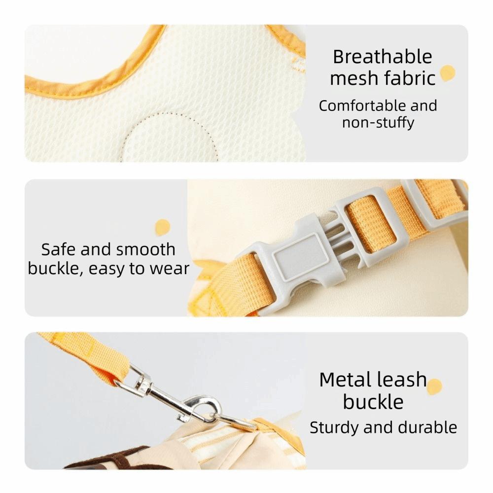 Cartoon Design Dog Harness and Leash Set Breathable Pet Chest Strap Set Durable Pet Vest Puppy