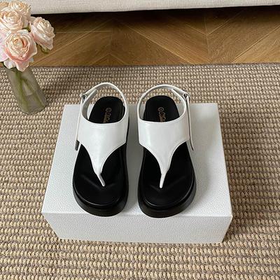 Thick-soled Heightening Toe Sandals Women's 2025 Summer New Models with Skirts Versatile Retro Belt Buckle Roman Beach Shoes