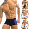 Men Swimming Trunks Elastic Soft Quick Dry Breathable Slim Fit Color Matching Mid Waist Bathing Boxers Surfing Water Sports Swimming Shorts