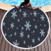 Snowflakes Round Beach Towel Christmas Decor Beach Blanket Soft Microfiber Winter Themed Towel For Boys Girls Teen New Year Gift