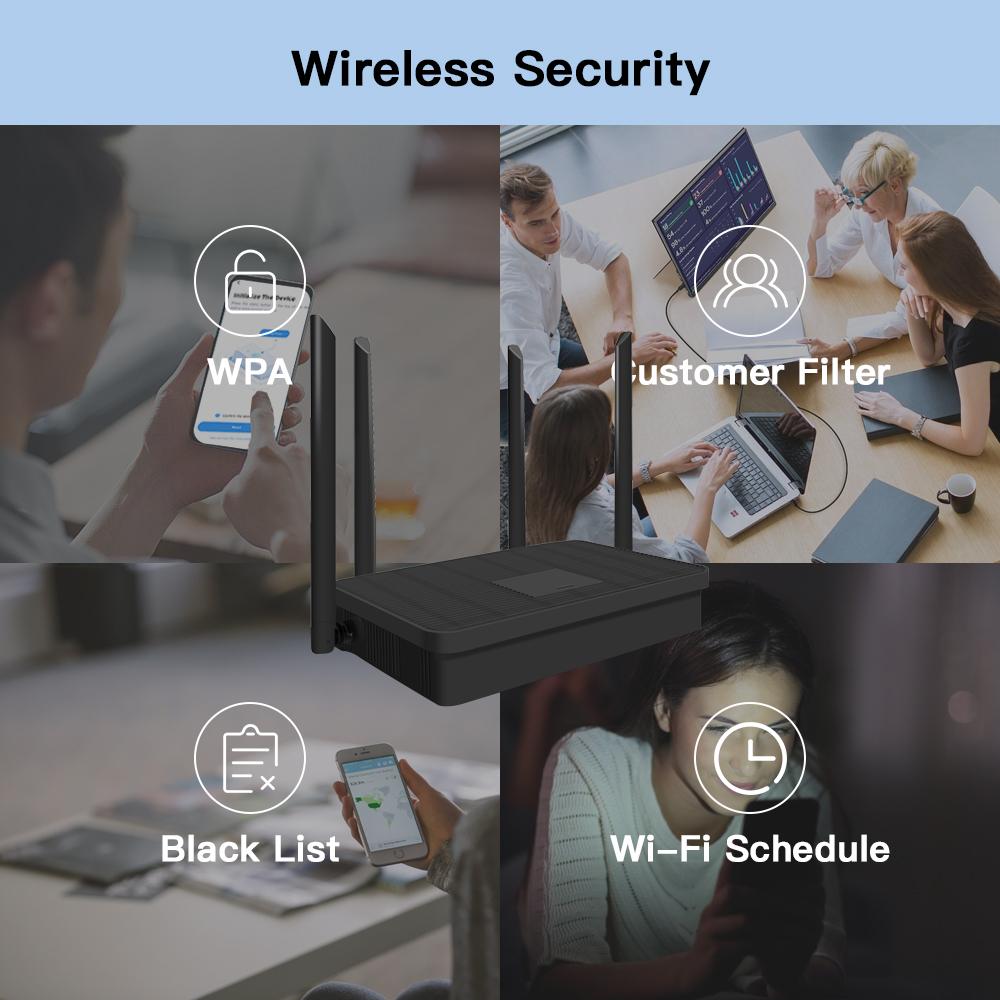 AC1200M Black European - standard Wireless Router - High - speed, Dual - band 5G, Powerful Penetration, Gigabit Ports