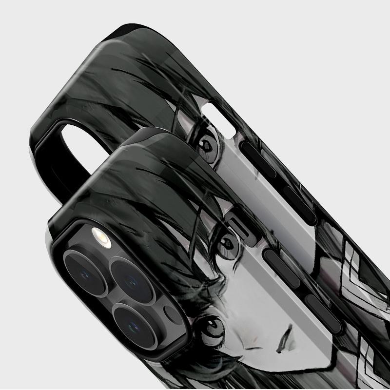 Sublimation Coated Glossy Phone Case Hard Plastic + Soft Shell Demon Slayer: Kimetsu no Yaiba Patterned Full Protective Back Cover for iPhone Samsung