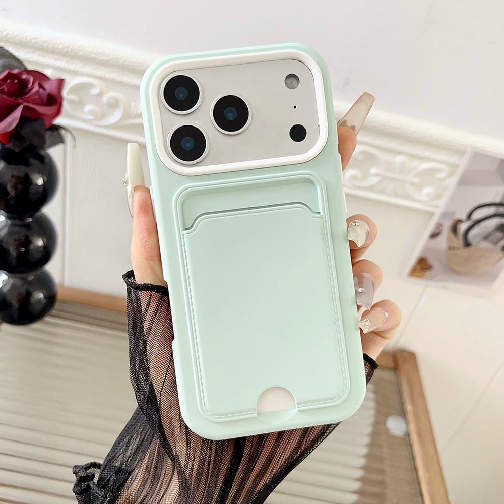 Custodia in Silicone Antiurto per Telefono per For Iphone 1 14 13 12 11 17 Pro Max 16 Plus Copertura con Tasca per Carta d'Identità/Bancomat per For Iphone 17pro
