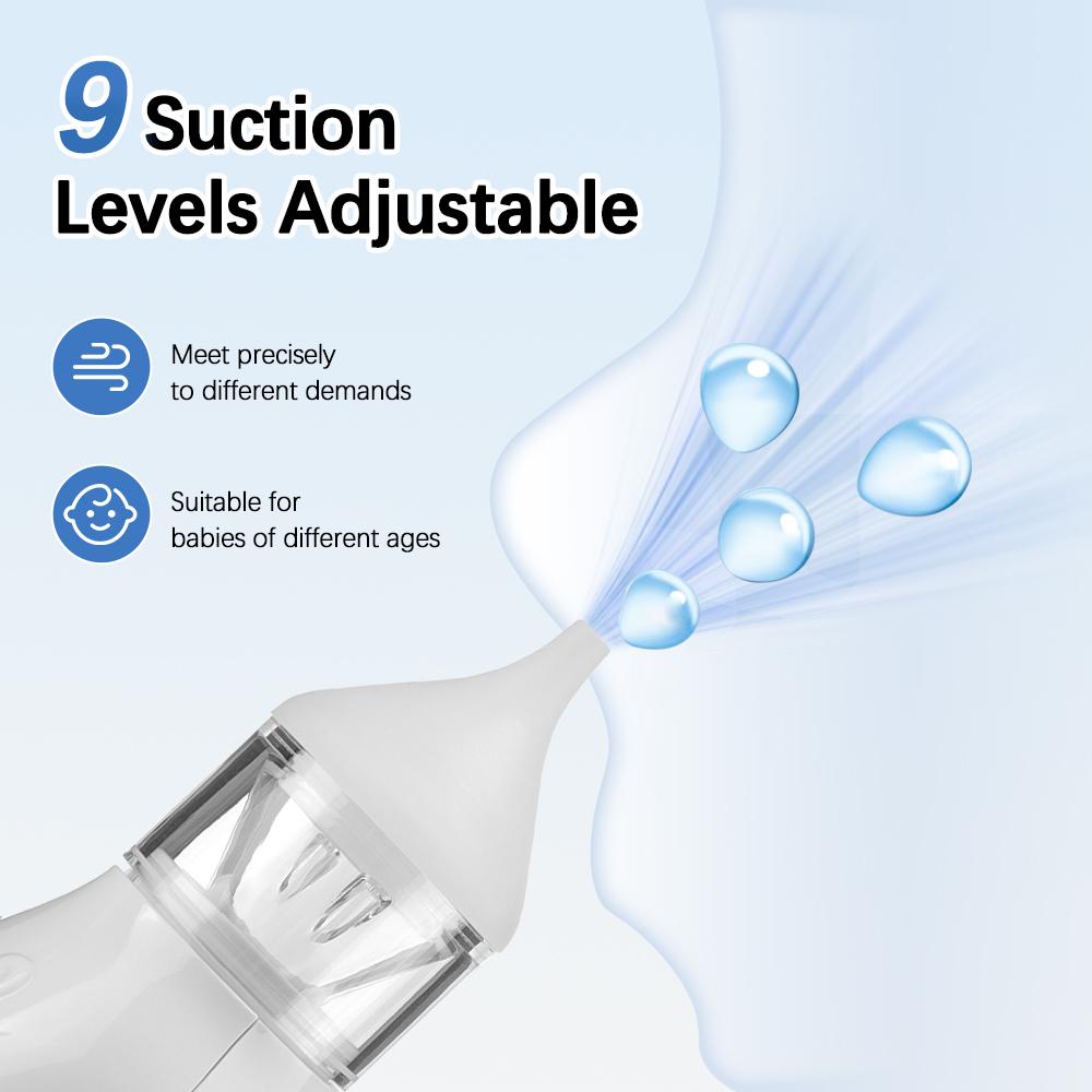 Baby Nasal Aspirator Electric Nose Cleaner Newborn Baby 9-Speed Nose Suction Device Booger Mucus Sucker for Infant Low Noise