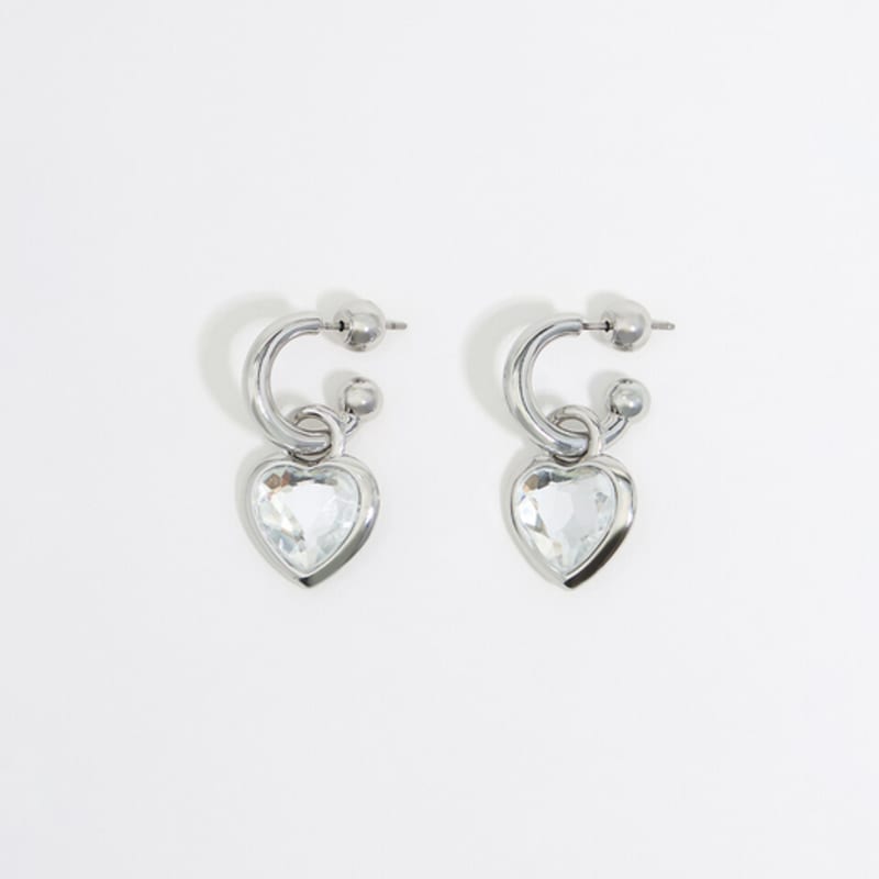 

BIMBA Y LOLA Silver Heart Hoop Earrings B255AIW029SIF Silver_FREE