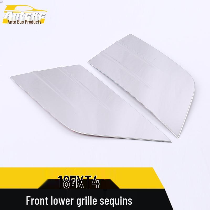 XT4 Stainless Steel Front Grille Decorative Sticker: Anti-Collision, Scratch-Resistant for 18 Models, Lower Center Hood Bumper Protection.