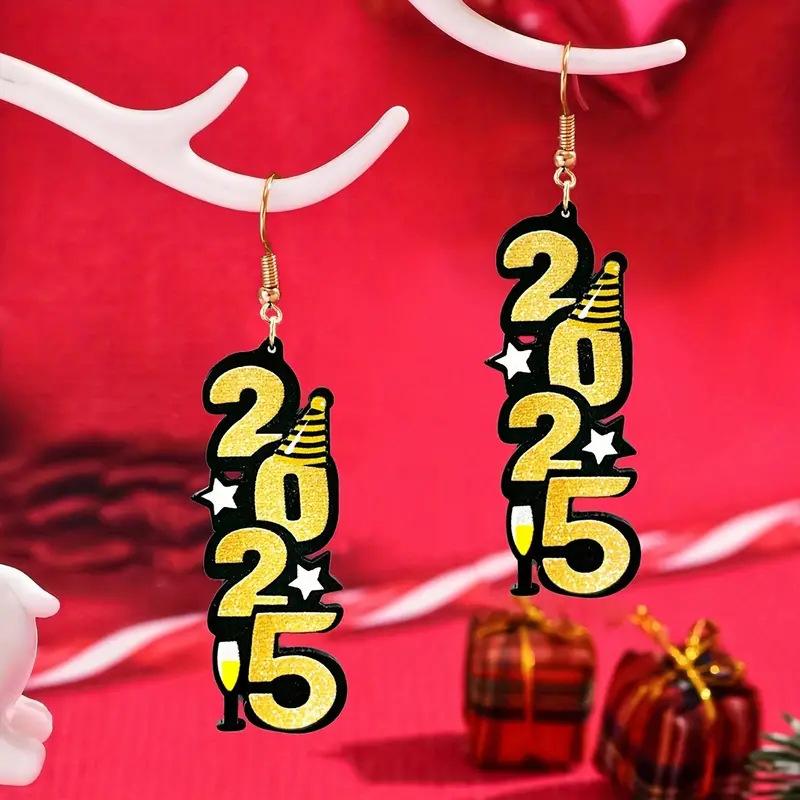 

Elegant Style Retro Acrylic Earrings With Distinctive Letter And Number Motifs Women For