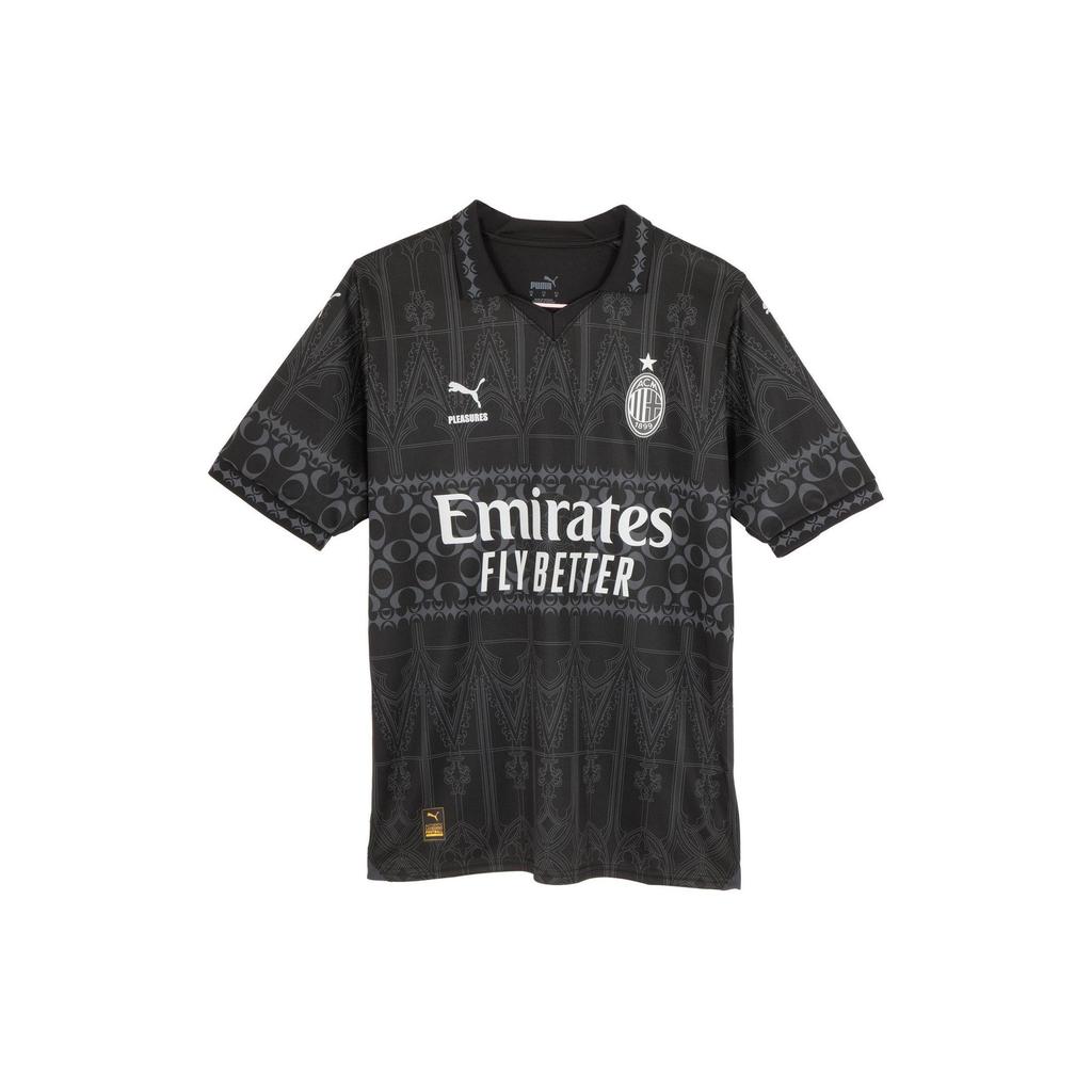 Puma x AC Milan x Pleasures Soccer Jersey Dark Version Men Bottoms Black 776064-01