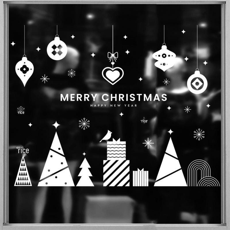 72x54CM White Christmas Static Cling Window Decal