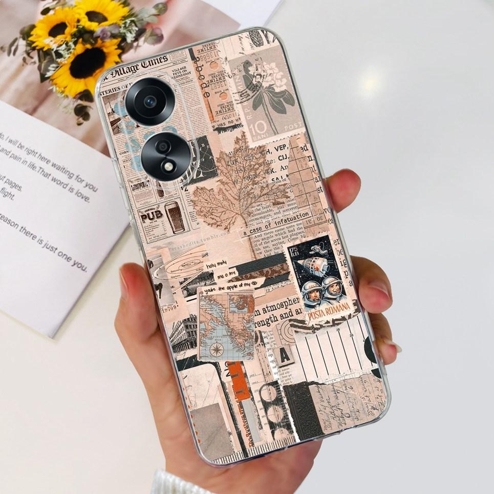 For Cover Oppo A58 4G CPH2577 Case Love Heart Butterfly Cover Shell For Oppo A78 5G 4G CPH2565 Soft Clear TPU Bumper Etui