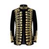 Men's Retro European Velvet Military Jacket with Gold Embroidery