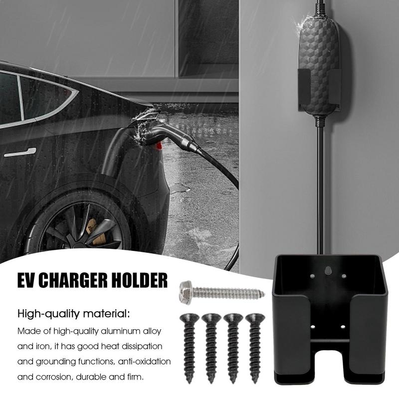 Wall Mount Charging Box Holder EV Charger Cable Holder Electric Vehicle Plug Holster Control Holder for Electric J1772 Charger