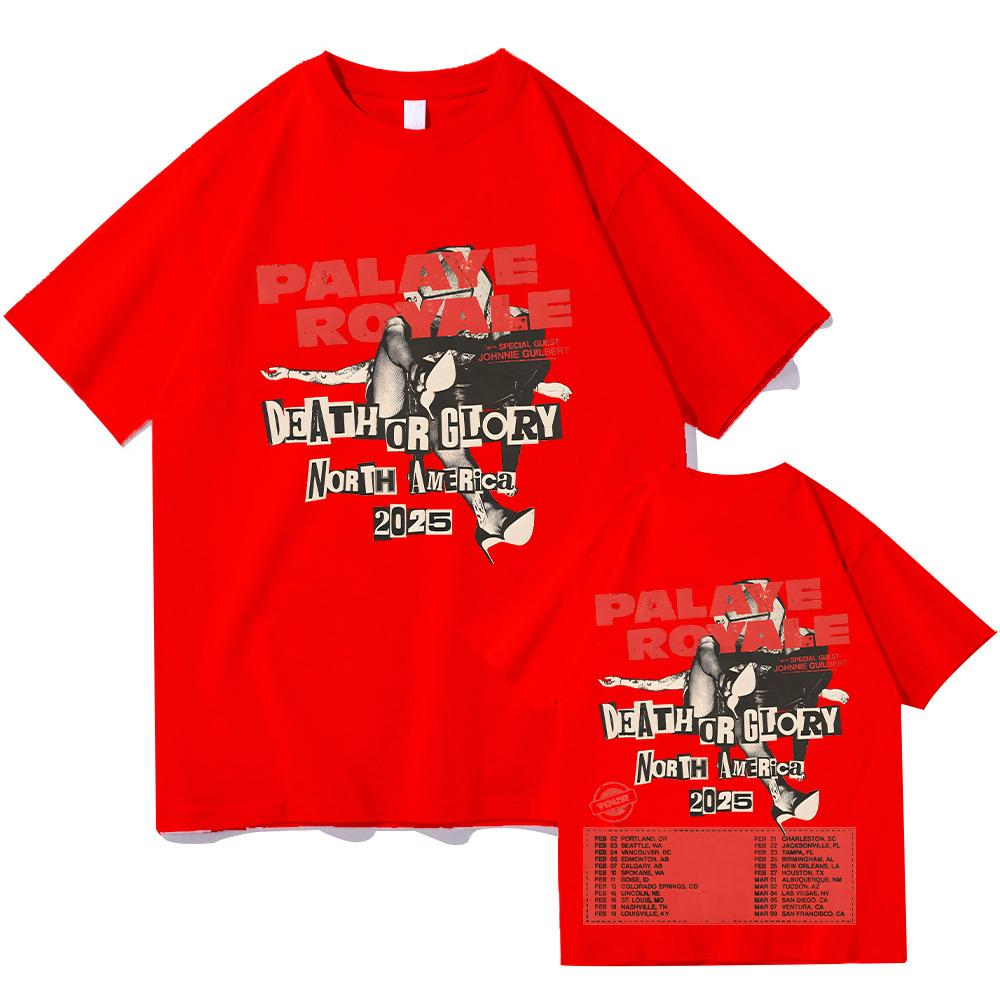 Palaye Royale T-shirt Palaye Royale Death or Glory World Tour 2025 Tshirt Unisex Loose-fit Tops Retro Trends Tees Cotton Clothes