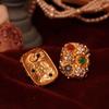Retro Vintage Luxury Gold-Plated Gemstone Rhinestone Earrings