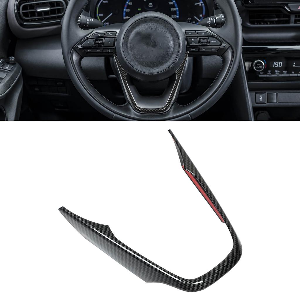 Lenkrad V-Form Verkleidung Carbonfaser-Optik Rahmenabdeckung für Toyota Yaris Cross Sienta Aqua
