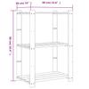 3 Shelf Storage Shelf in Grey 60 x 38 x 90 cm Solid Pine Wood