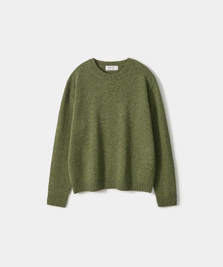 TRIP LE SENS [100% Wool] Pure Light Round Knit_Moss Green
