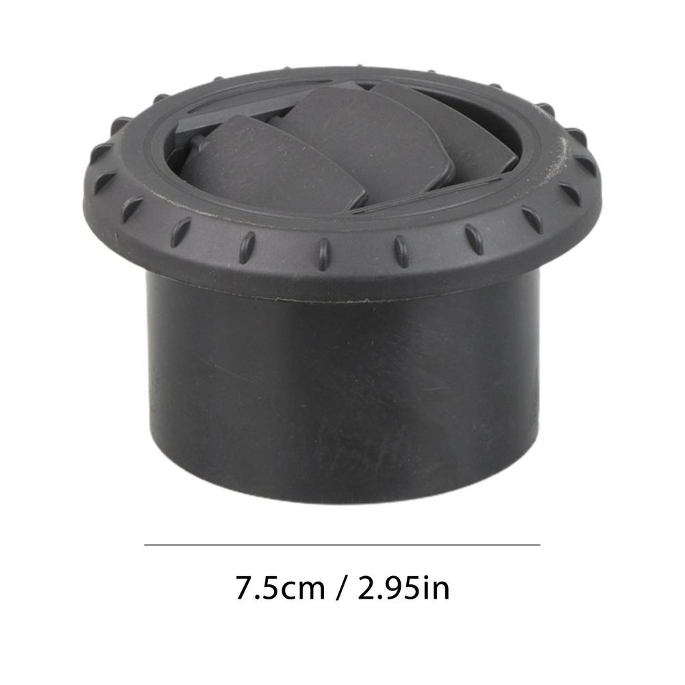 60mm 75mm větrací žaluzie kulaté vzduchové větrací otvory Deflektorový výstup teplého vzduchu otočné černé autodíly pro auto autobus RV ATV