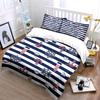 3Pcs Navy Striped Anchor Lighthouse Duvet Cover Set Nautical Wheel Seashell Bedding Single Double King Queen Gift