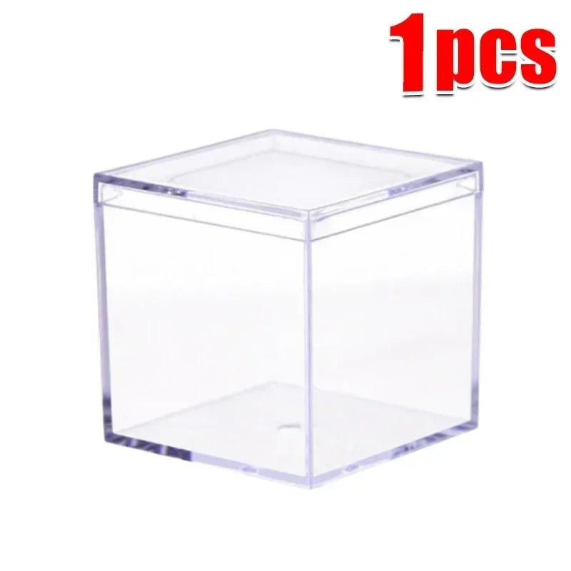 

1-50pcs Transparent Acrylic Boxes With Cover Plastic Organizer Gift Packing Box Food Candy Storage Container For Home Display 5.5x5.5x5.5cm