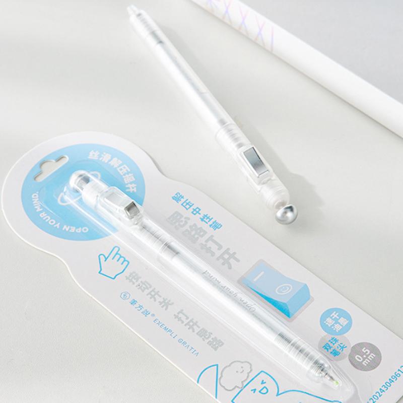 Relax Switch Pen For Exam Prep - Fidget Clicker Gel Pen 0.5Mm Smooth Writing, Anti-Anxiety Study Tool For School Students Office