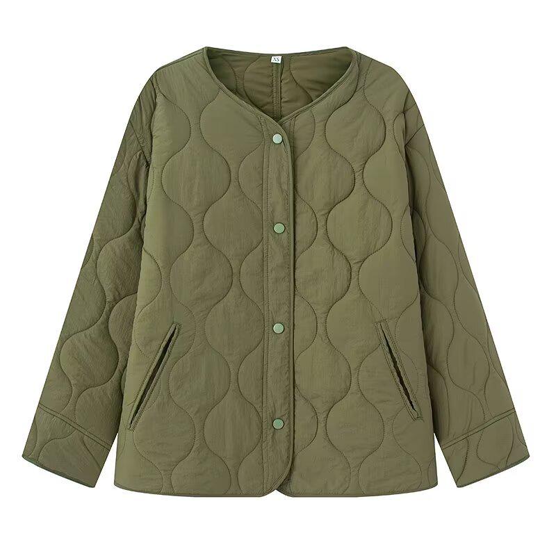 

European and American Women s Early Spring 2025 Two-Tone Cotton-Padded Jacket Medium