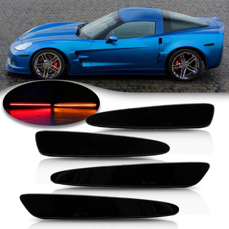 

Для Chevrolet Chevy Corvette C6 2005-2013 Полностью светодиодный боковой габаритный огонь Передний Задний Янтарный Красный Автомобильная лампа указателя поворота 4 шт.
