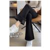 Women Solid High Waist Thick Fleece Flared Casual Long Pants