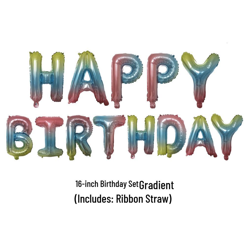 16-inch Happy Birthday Letter Balloons Decoration Set