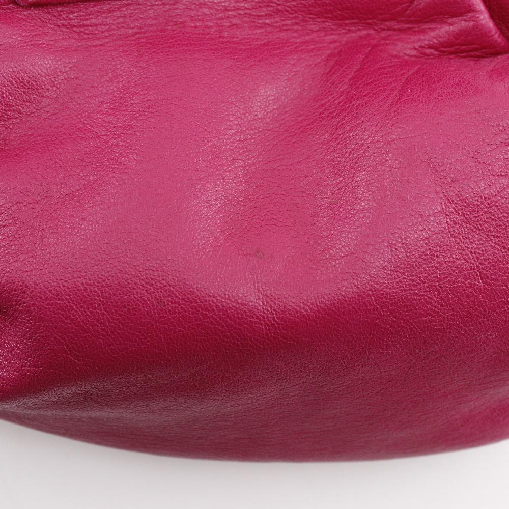 LOEWE Pochette Shoulder Bag fringe pink leather Women Used