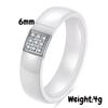 Europäischer und Amerikanischer Keramik Zirkonia 6MM Neun-Palast-Gitter Schwarz-Weißer Ring - Finger Schmuck für Damen